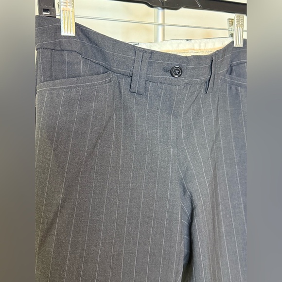 Express pinstripe y2k gray drew fit low rise flare leg pants career preppy 29 EC - Picture 4 of 10